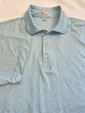 Peter Millar Dominoes Performance Polo Summer Comfort Golf Blue Men’s Medium
